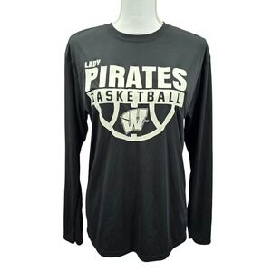A4 Black Long‎ Sleeve Lady Pirates Basketball Activewear Top Small